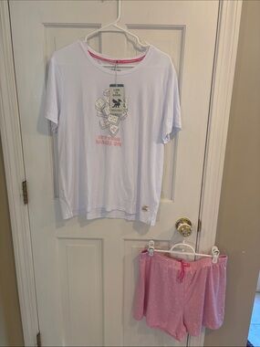 Life Is Good White mahjong pajama short set brand new multiple sizes